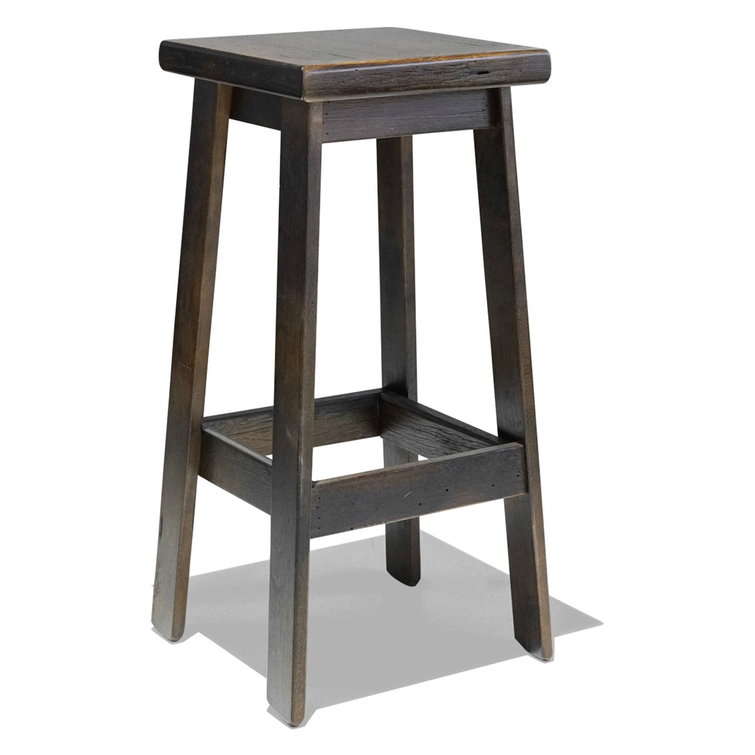 Recycled Hardwood Bar Stool - Walnut Stain