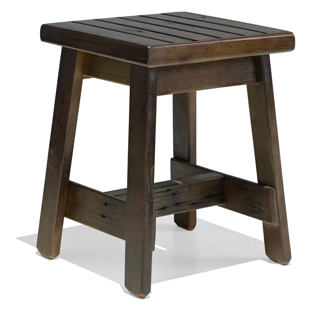 Recycled Hardwood Stool - Walnut Stain